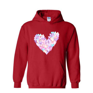 Cute Brushstroke Heart Sweatshirt, Happy Valentines Day Hoodie, Valentines Day Gift, Girls Valentine Tees, Heart Sweatshirt