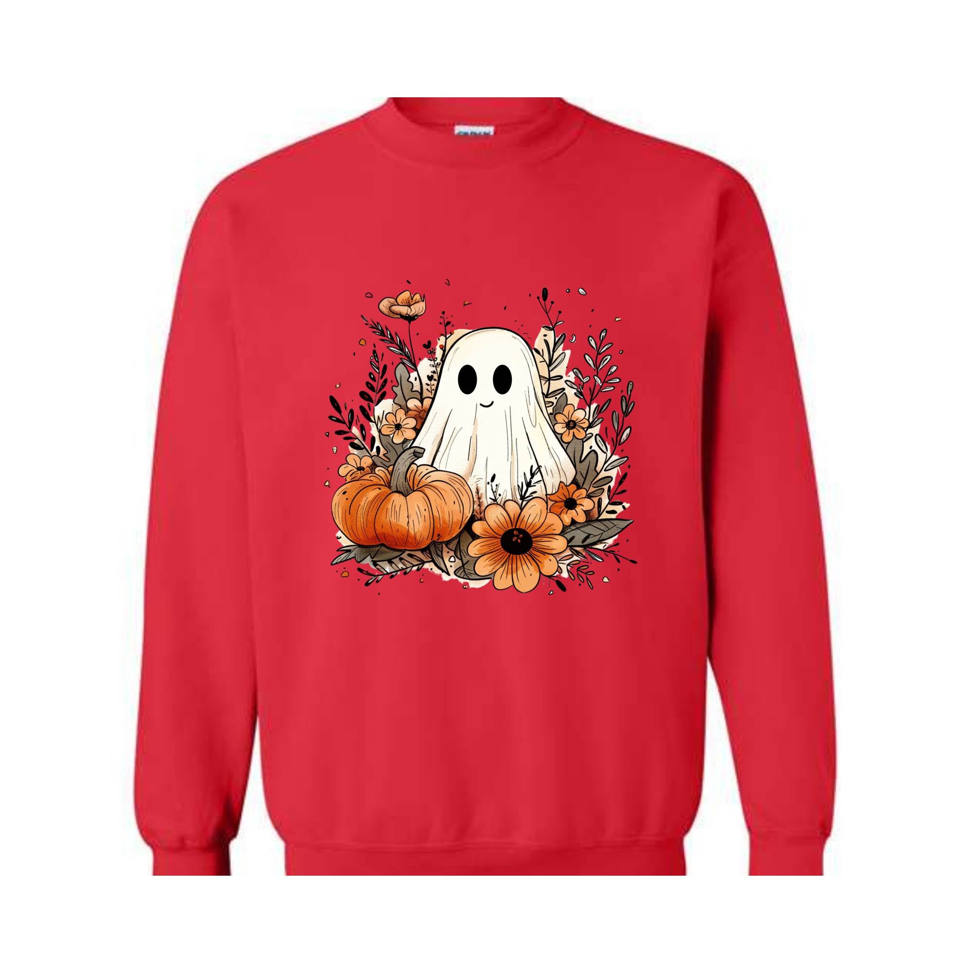 Floral Ghost Sweatshirt, Fall Ghost Sweatshirt, Fall Crewneck, Halloween Sweater, Boo Sweatshirt, Ghost Sweatshirt, Cute Fall Sweater