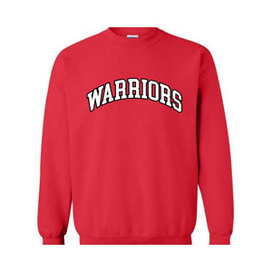 Team Mascot Sweatshirt, Warriors Team Sweatshirt, Warriors Football Sweatshirt, Football Fan Sweatshirt, Warriors School Spirit