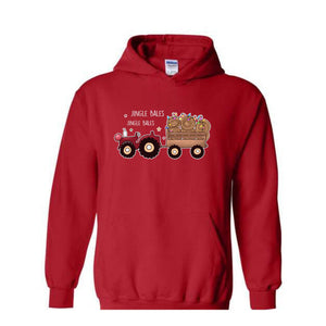 Jingle Bales Jingle Bales Hoodie, Christmas Hoodie, Farming Hoodie, Christmas Farmer Hoodie, Christmas Lights