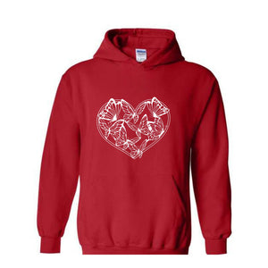 Boho Butterflies Heart Sweatshirt, Butterflies Sweatshirt, Heart Sweatshirt, Butterfly Lover Gift, Butterfly Hoodie, Boho Sweatshirt