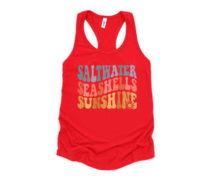 Saltwater Seashells Sunshine Tank Top, Hello Summer, Travel Tee, Summer Clothing, Sunshine Shirt, Beach Top, Summer Tank Tops, Beach Vibes