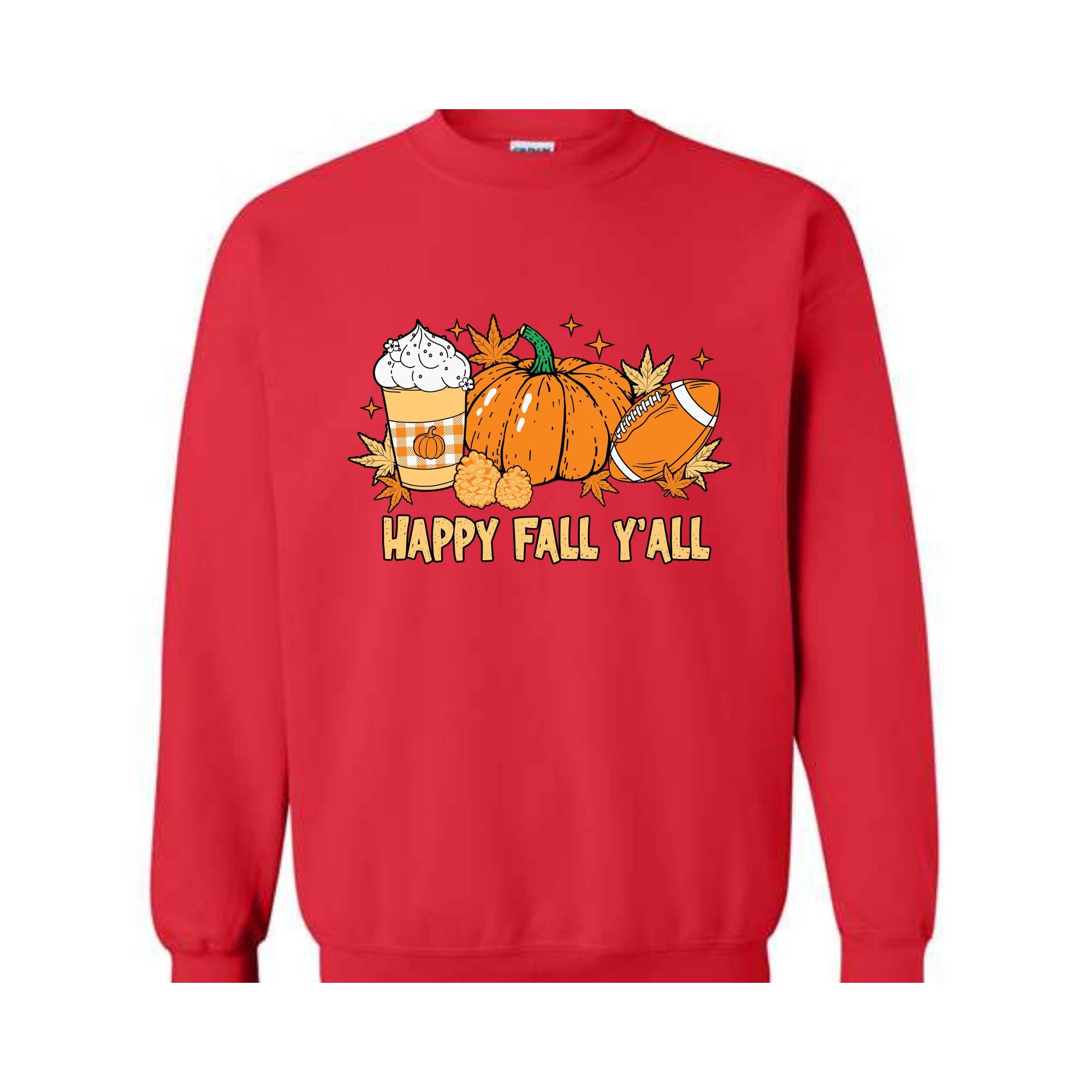 Happy Fall Yall Sweatshirt, Football Fall Pumpkin Sweatshirt, Thanksgiving Sweatshirt, Fall Sweatshirt, Autumn Sweatshirt, Pumpkin Season