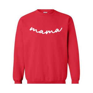 Custom Mama Sweatshirt with Kid Name on Sleeve, Personalized Mom Sweatshirt, Minimalist Momma Sweater, Gift for Mothers Day, Mama Crewneck