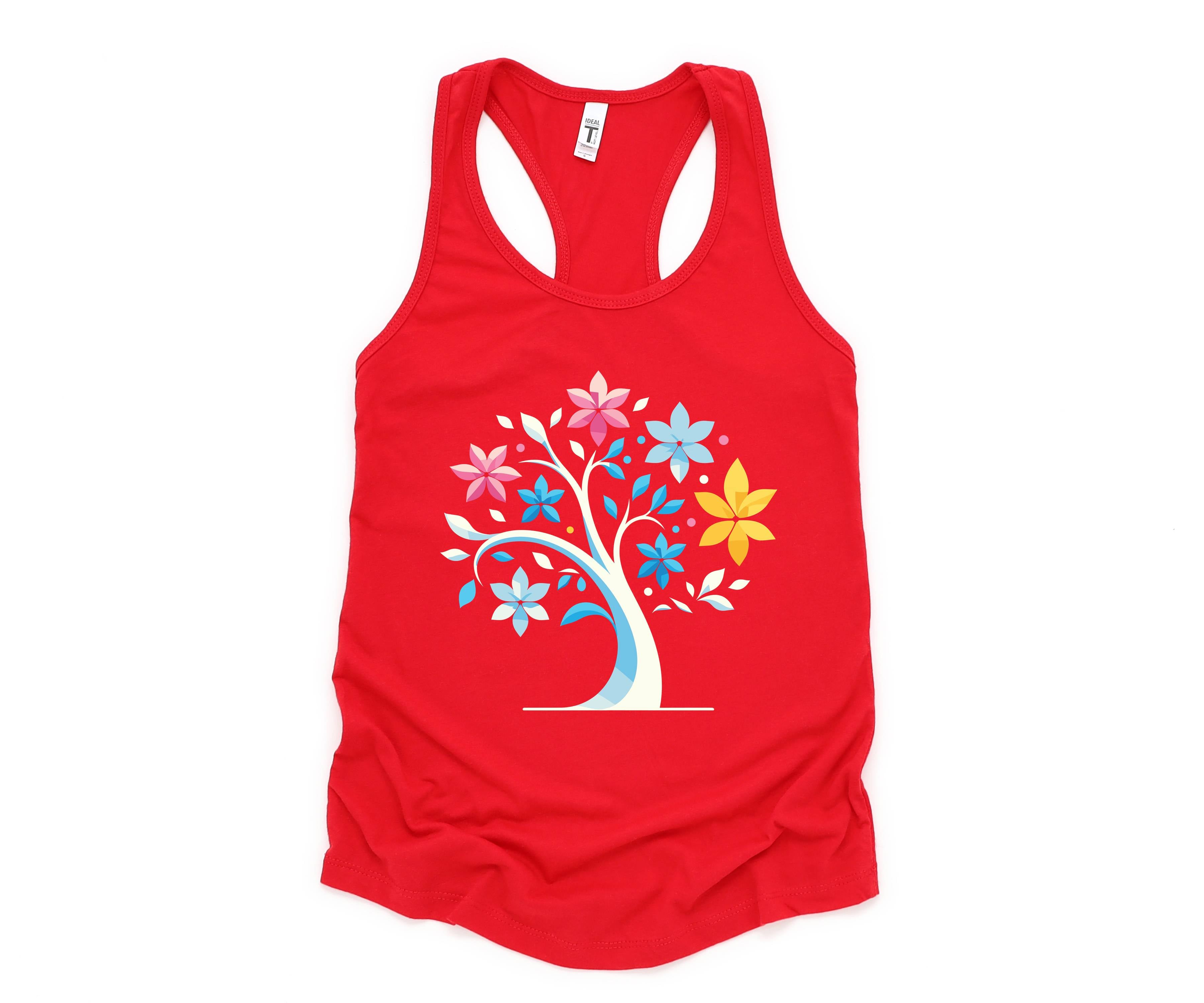 Sakura Tree Tank Top, Pansexual Pride Tank Top, Cute Sakura tree tank, Flowers Bloom Tank, Pansexual Tank Top