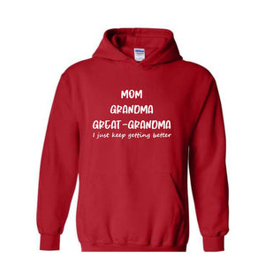 Mom Grandma Hoodie , Mom Grandma Great Grandma Hoodie , Grandma Gift, Mother's Day Hoodie , Mother's Day, Pregnancy Announcement Hoodie