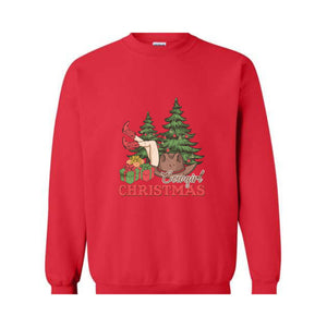 Cowgirl Christmas Tree Sweatshirt, Christmas Western Sweatshirt, Country Christmas Sweater, Western Santa Sweatshirt