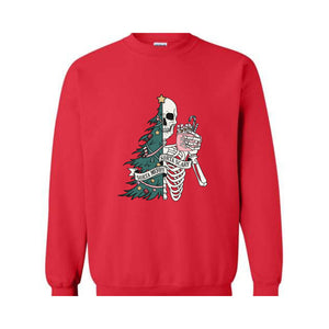 Sorta Scary Sorta Merry Sweatshirt, Christmas Skeleton Sweatshirt, Funny Christmas Sweatshirt, Holiday Sweater