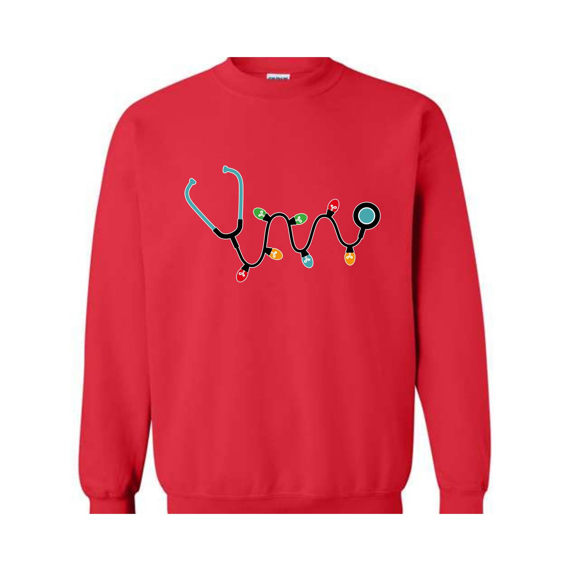 Christmas Stethoscope Sweatshirt, Nursing Sweatshirt, Cute Christmas Sweater, Christmas Doctor Gift, Nurse Christmas Hoodie