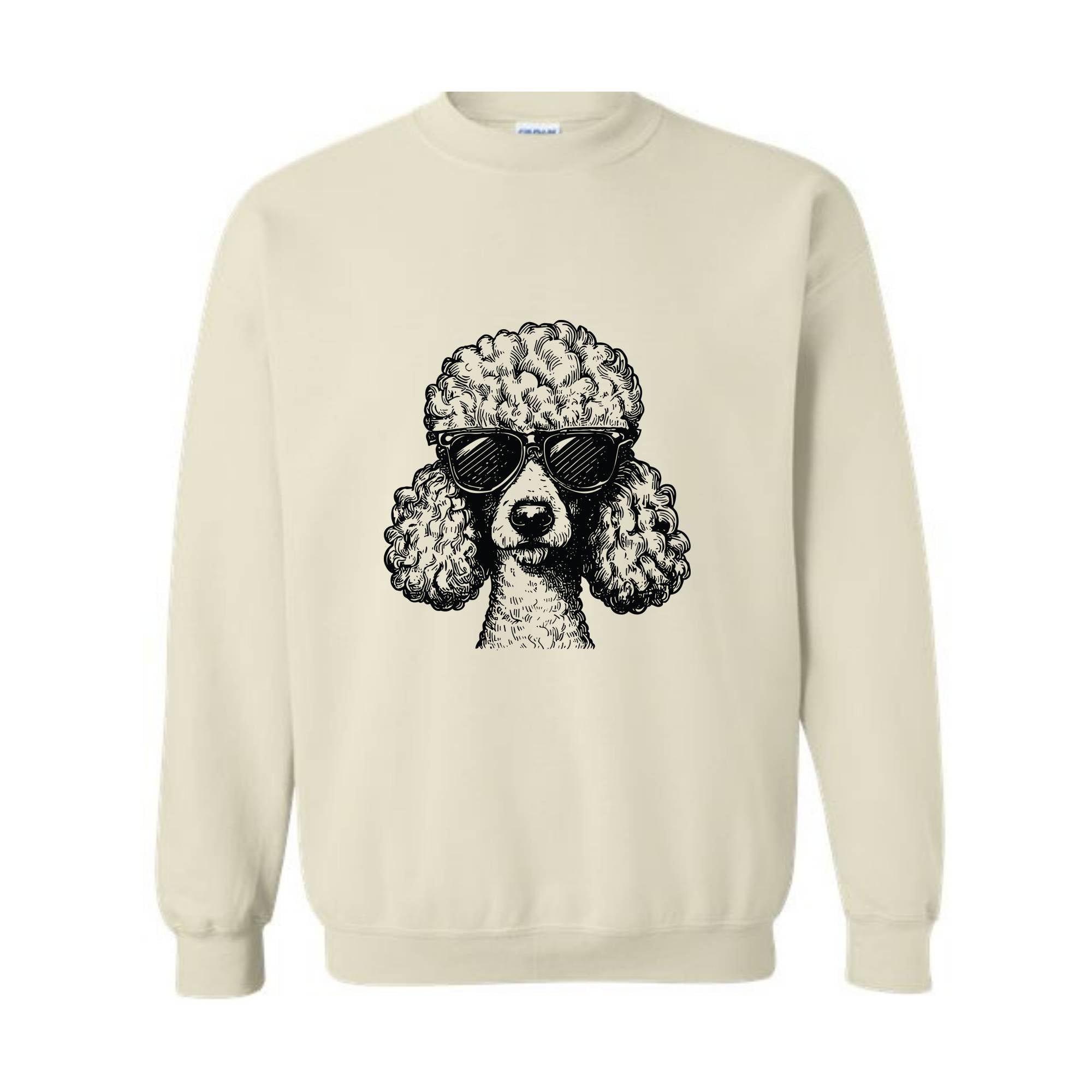 Funny Poodle With Sunglasses Sweatshirt, Hipster Poodle Dog Hoodie, Dog Mom Hoodie, Gifts For Dog Lovers