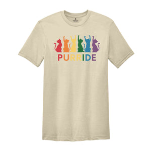 Purride Shirt, Cat Shirt, LGBT Flag Shirt, Gay Pride Shirt, LGBTQ Shirt, Rainbow Pride Shirt, Cat Lover Gift, Rainbow Cat Shirt