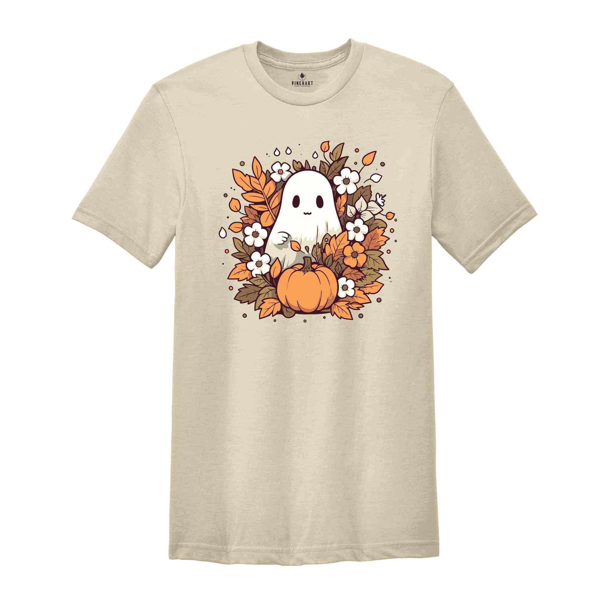 Retro Halloween Pumpkin Shirt, Vintage Floral Halloween Shirt, Retro Ghost Shirt, Vintage Ghost Shirt, Halloween Gifts