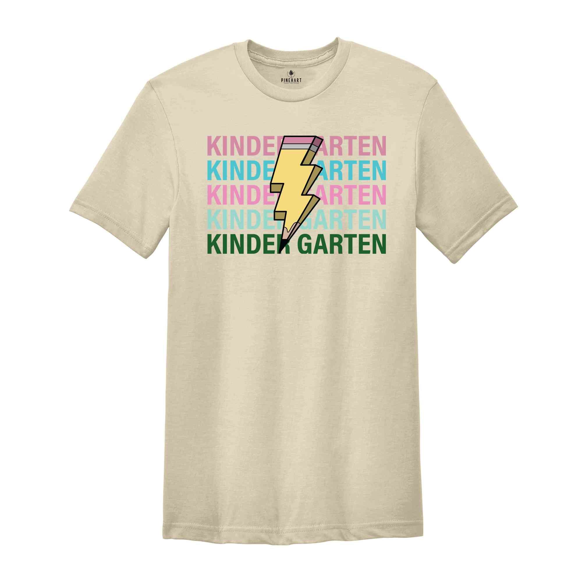 Kinder Garten Pencil Shirt, Pencil Bolt Shirt, Retro Shirt, Back To School Shirt, School Shirt, Teacher Shirt, Pencil Shirt, Teacher Gift