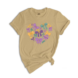 Coquette Mardi Gras Heart T-Shirt, Mardi Gras Shirt, Louisiana Mardi Gras Tee, Fat Tuesday Shirt, Louisiana Shirt, Mardi Gras Carnival