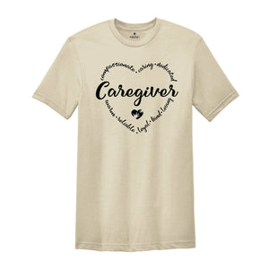 Caregiver Shirts, Heart Caregiver Shirt, Cute Caregiver Shirt, Gift for Caregiver, Caregiver Gifts, Healthcare Shirt, Home Care Tee