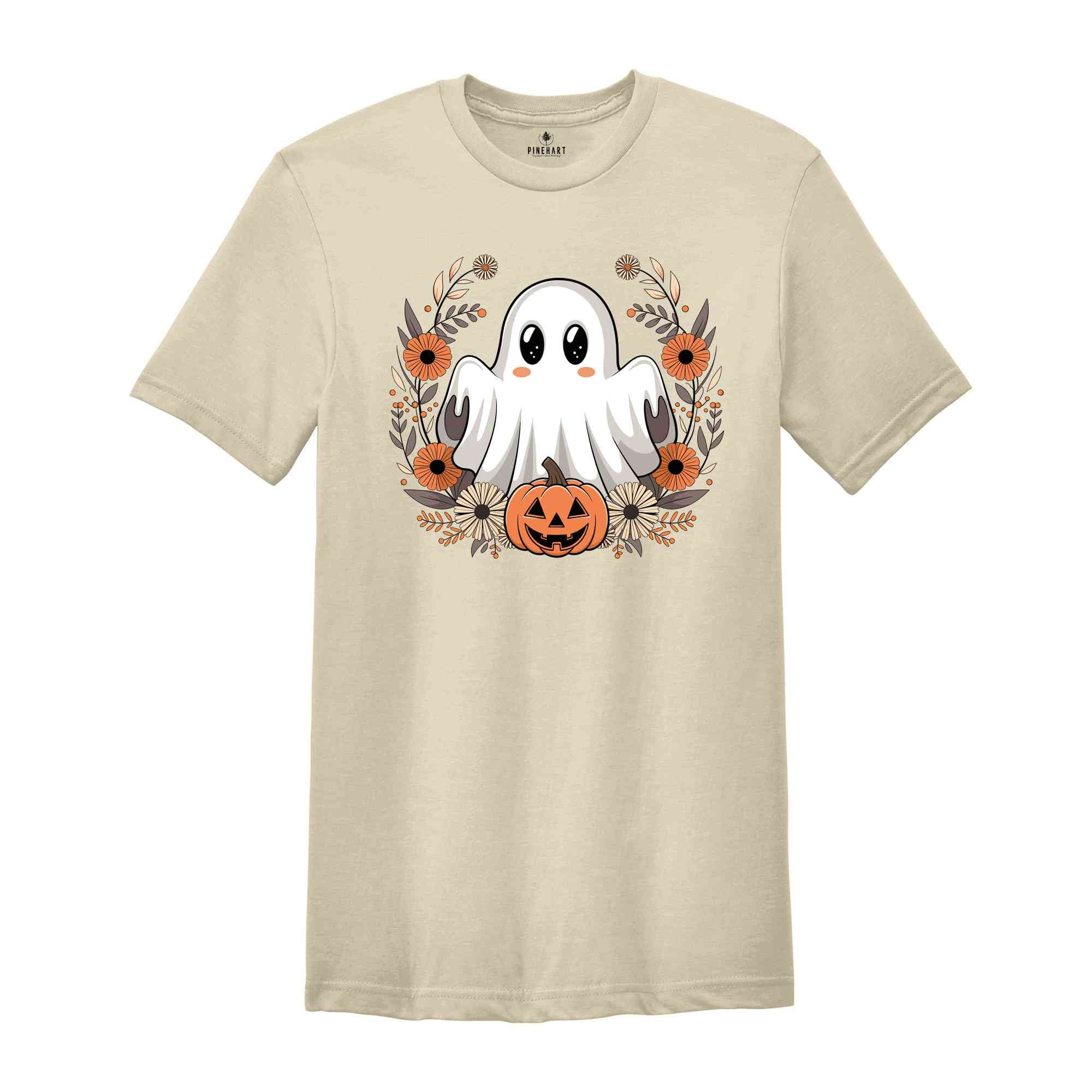 Floral Ghost Shirt, Vintage Floral Ghost Halloween Shirt, Flower Halloween Shirt, Cute Ghost Shirt, Fall Shirt, Vintage Ghost Shirt