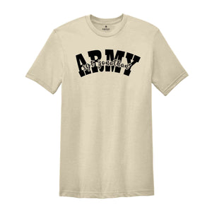 Army shirt with name, Personalized Army Shirt, Army shirt, Wife Gift, Trendy Army shirt, Mom Shirt, Custom Army Shirt