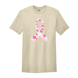 Japanese Sakura Breast Cancer Ribbon Shirt, Breast Cancer Warrior Shirt, Pink Ribbon Shirt, Floral Cancer Shirt, Fuck Cancer Shirt