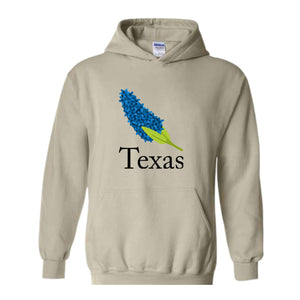 Texas Bluebonnets Hoodie, Texas Hoodie, State Hoodie, Home State Hoodie, Texas Flower Hoodie, Austin Texas Hoodie