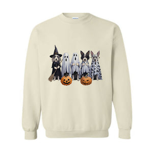 Halloween Sweatshirt,Halloween Sweater,Ghost Sweatshirt,Halloween Dog Sweatshirt,Ghost Dog Happy Halloween,Retro Spooky Season