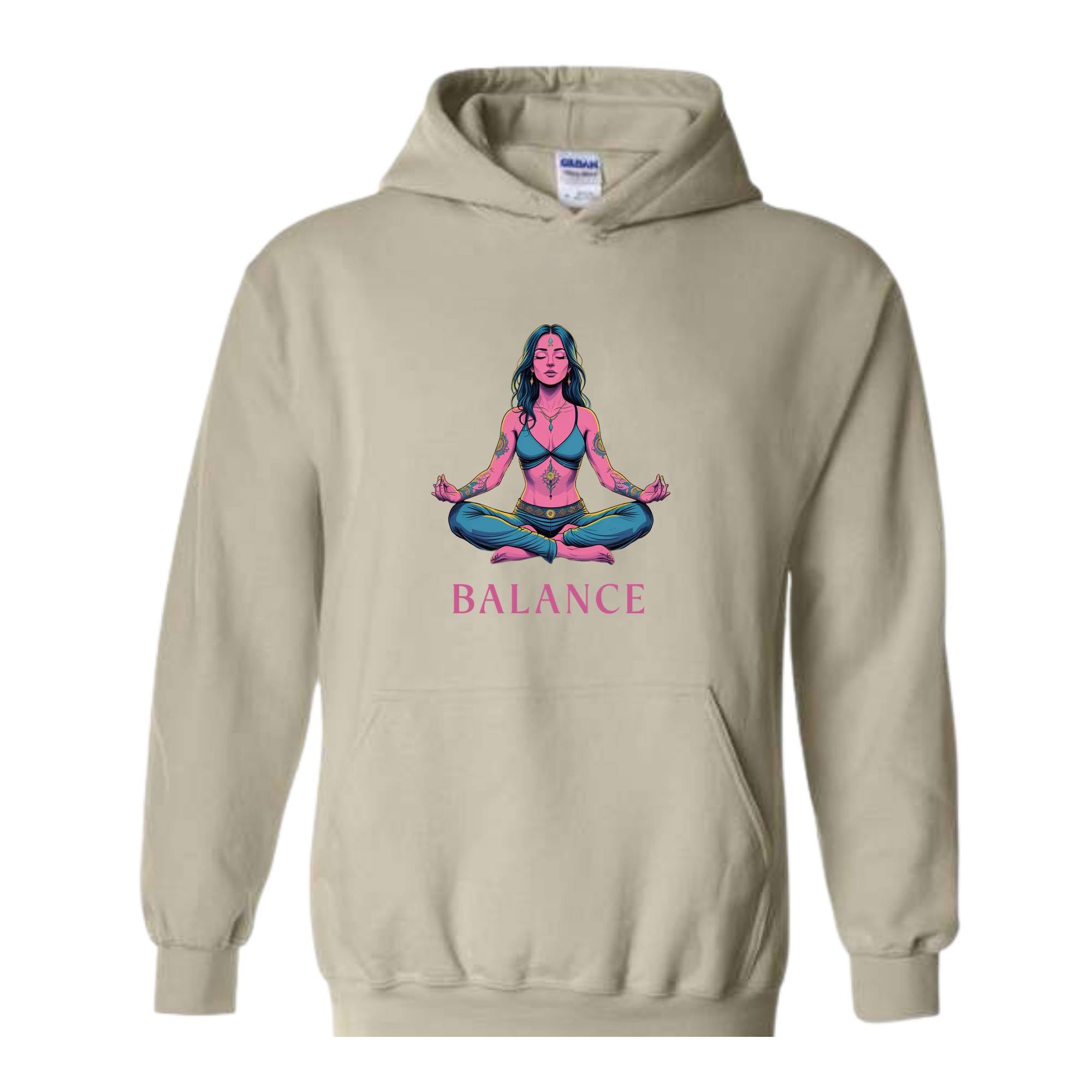 Meditation Balance Hoodie, Spiritual Hoodie, Yoga Sweatshirt, Balance Hoodie, Yoga Hoodie, Buddhist Sweatshirt, Yoga Sweatshirt