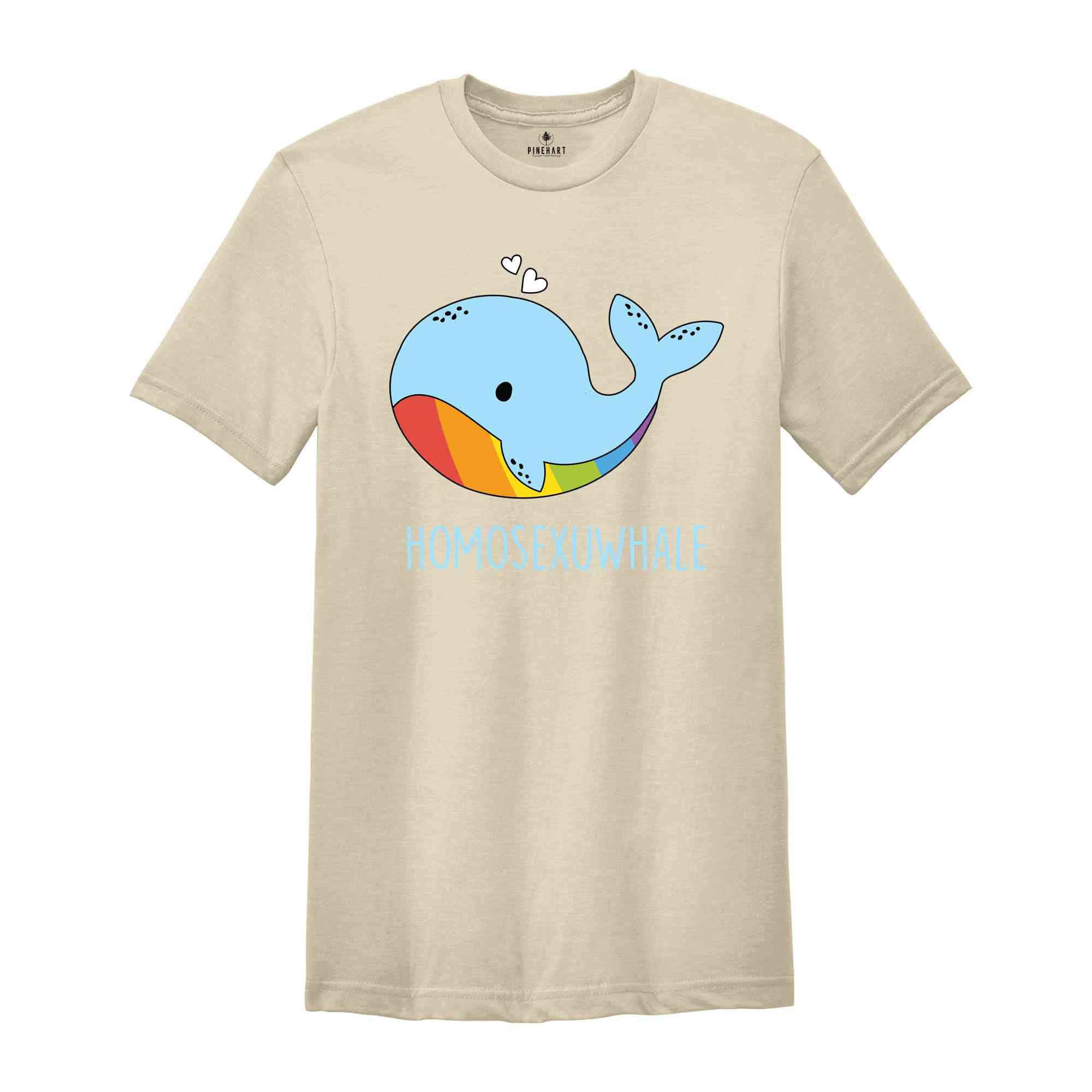 Homosexuwhale Shirt, Funny LGBT Shirt, Cute LGBT Shirt, Pride Rainbow Shirt, LGBTQ Pride Shirt, Animal Lover Shirt, Cute Whale Shirt