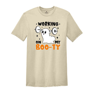 Working On My Booty Shirt, Girl Halloween Shirt, Gym Girl Shirt, Funny Halloween Tee, Spooky Season Shirt, Cute Halloween Tee, Fitness Shirt