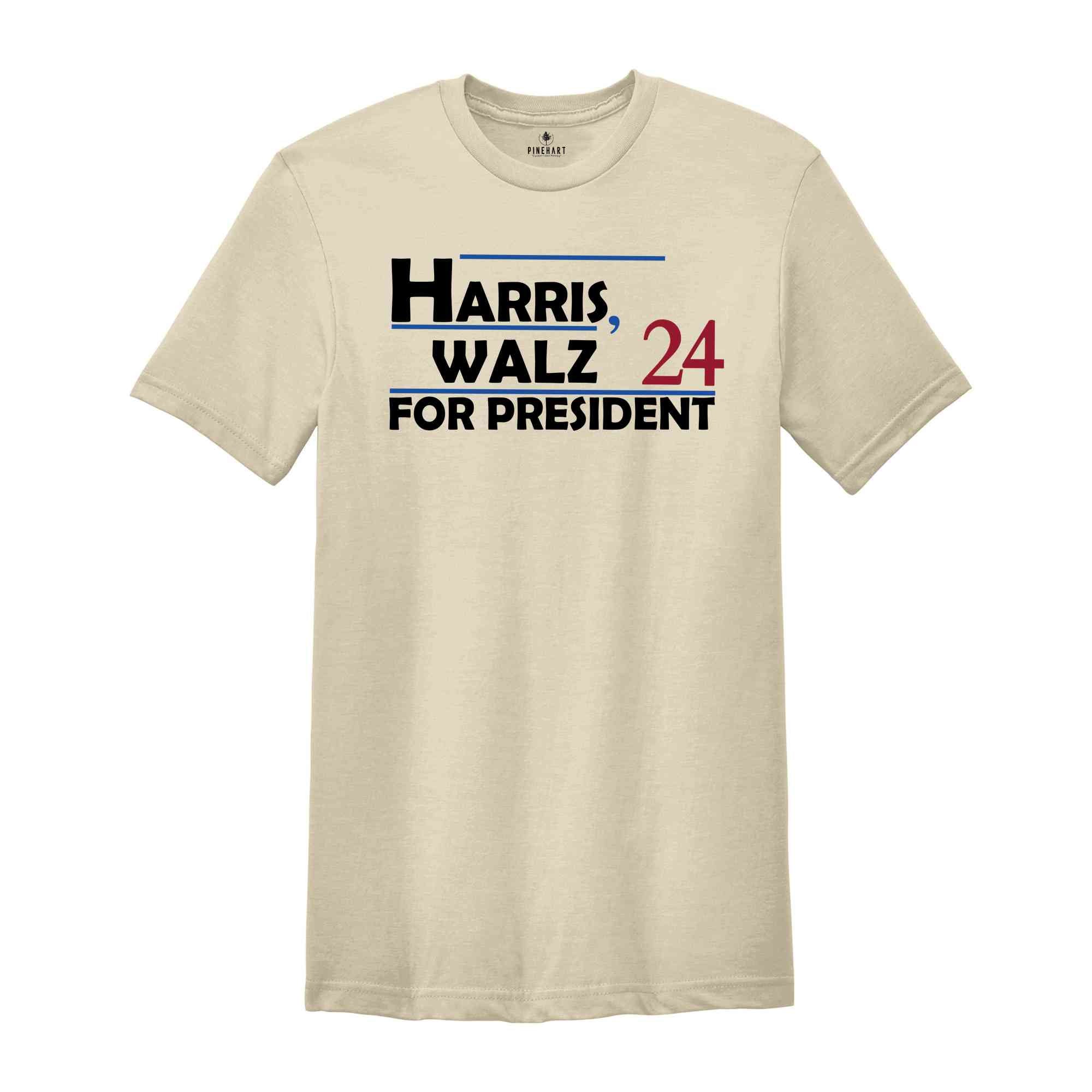 Harris Walz 2024 Shirt, Kamala Harris Shirt, Tim Walz Shirt, Gift for Democrat, Vote Kamala Shirt, Madam President Shirt