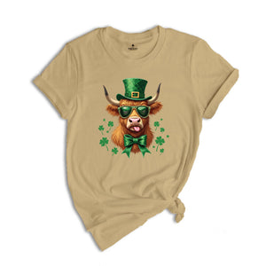 St. Patrick's Day Highland Cow Shirt, Retro St Patricks Day Shirt, Coquette St Patty's Day Shirt, Lucky Shirt, St Patricks Shirt, Irish Tee