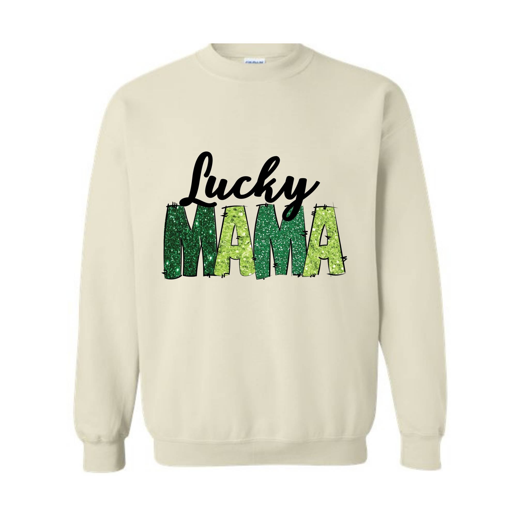 Custom Lucky Mama Sweatshirt, Custom Saint Patrick Sweatshirt, Mom Gift, Glitter St Patrick Hoodie, Personalized Clover Sweatshirt