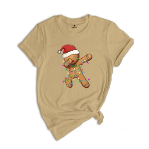 Christmas Gingerbread Dabbing Shirt, Christmas Cookie Shirt, Christmas Light Gingerbread Shirt, Christmas Gift, New Year Tee