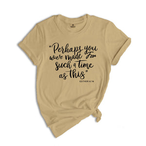 Perhaps You Were Made For Such A Time As This Shirt, Christian Tee, Esther 4:14 Shirt, Christian Shirt, Church Outfit