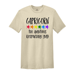 Capricorn The Ambitious Responsible Gay Zodiac Shirt, LGBT Pride Shirt, Capricorn Shirt, Gift For Gay Shirt, Gay Pride Shirt, Gay Zodiac