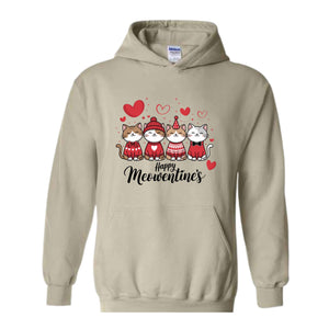 Happy Meowentines Sweatshirt, Funny Valentines Hoodie, Cat Lovers Hoodie, Happy Valentine Gift, Valentines Cat Hoodie, Cute Cat Hoodie