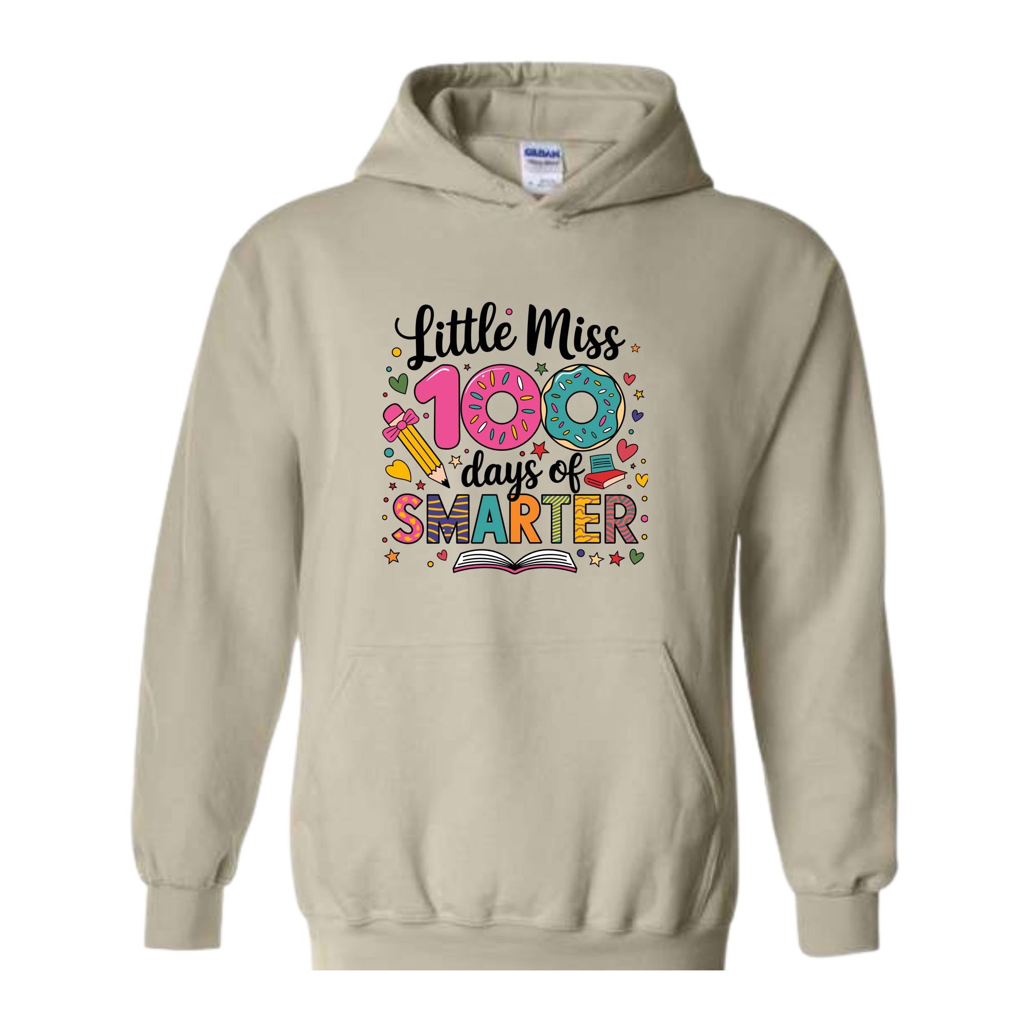 Little Miss 100 Days of School Sweatshirt, 100 Days Of School Hoodie, 100th Day Of School Celebration, Back to School Hoodie, School Tee