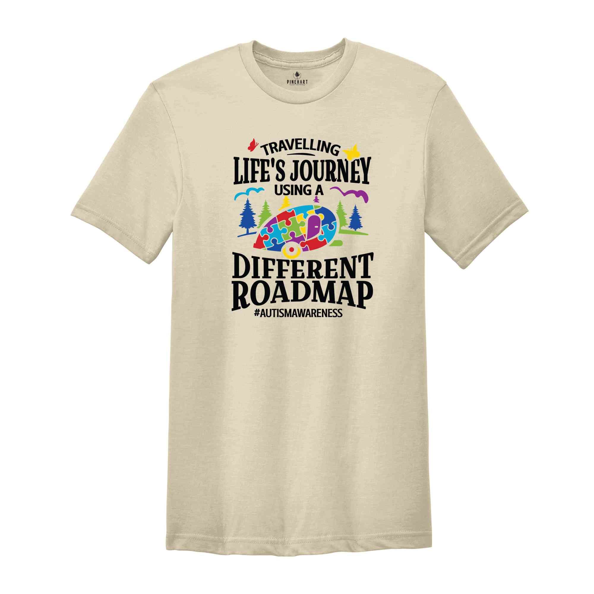 Travelling Life's Journey Using A Different Roadmap Shirt, Autism Awareness Shirt, Autism Pride Shirt, Autism Gift Shirt