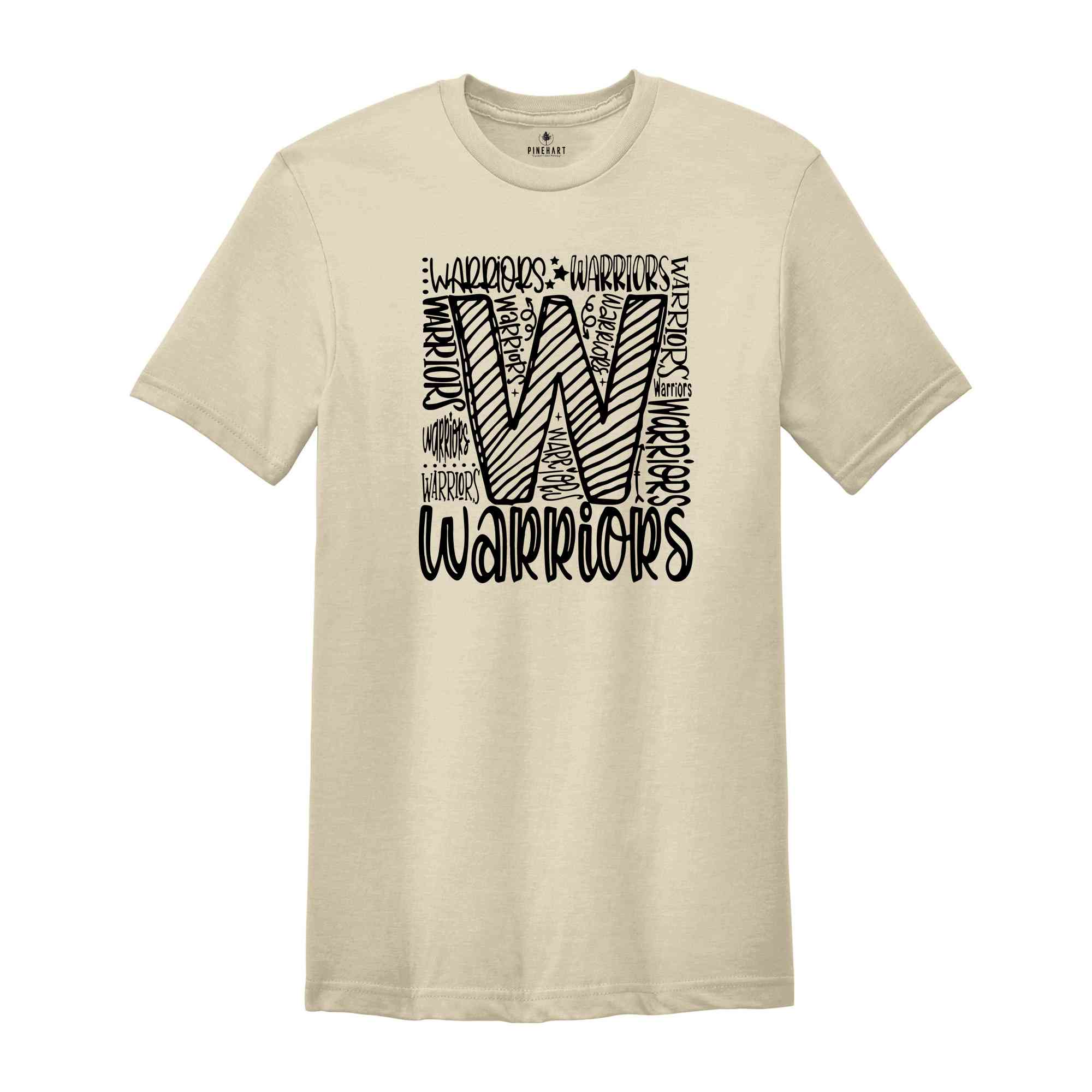 Team Mascot T-Shirt, Warriors Team Shirt, Warriors Football Tee, Warriors Fan Gift, Warriors School Shirt, Warriors School Spirit