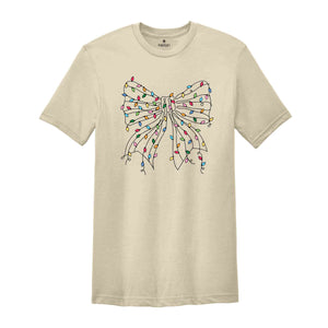 Coquette Christmas Lights Shirt, Christmas Bow Shirt, Christmas Shirt, Christmas Light Shirt, Bow Shirt, Coquette Shirt, Cute Christmas Tee