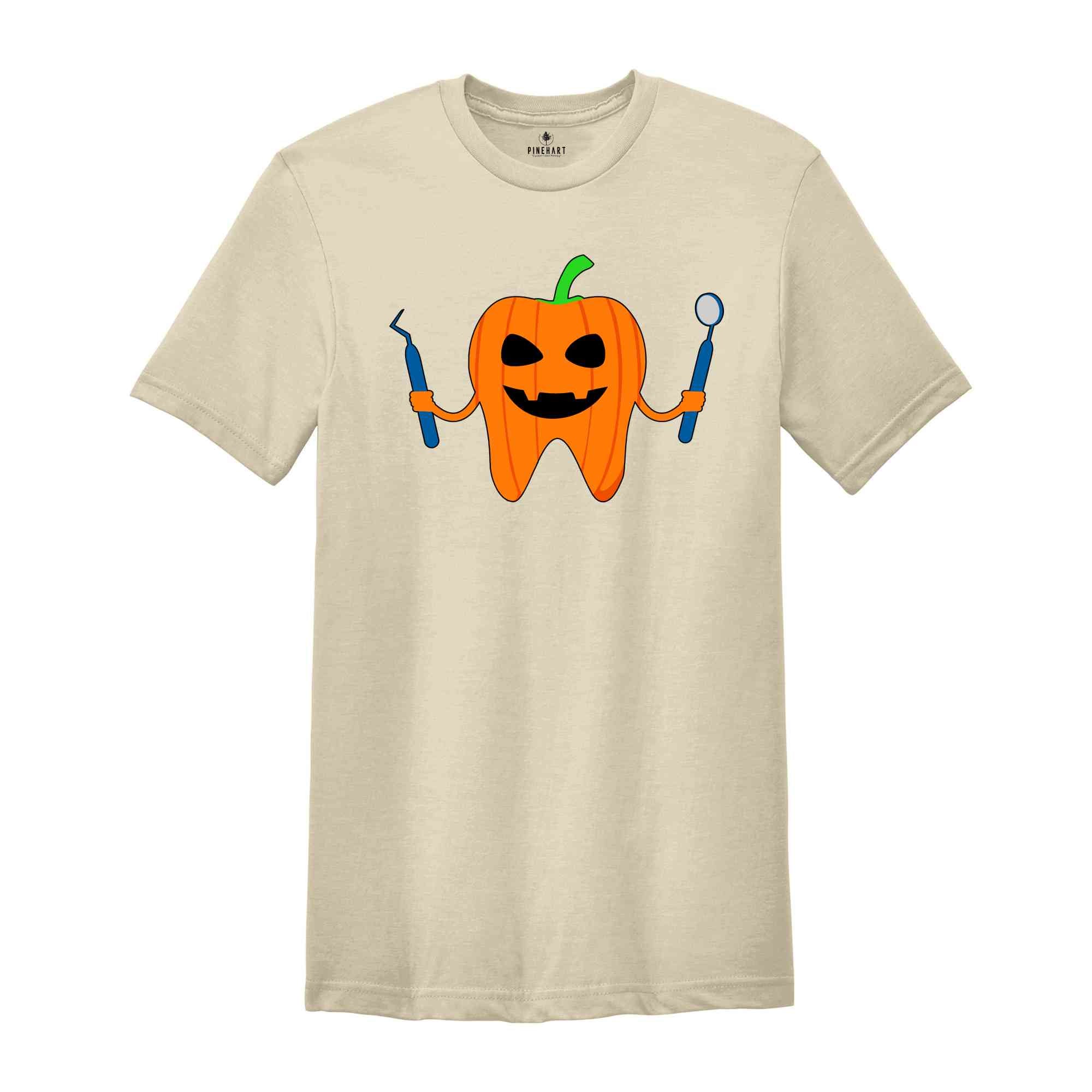 Pumpkin Tooth Shirt, Happy Halloween Tooth, Halloween Dental T-Shirt, Pumpkin Teeth Tooth Shirt, Dental Apparel