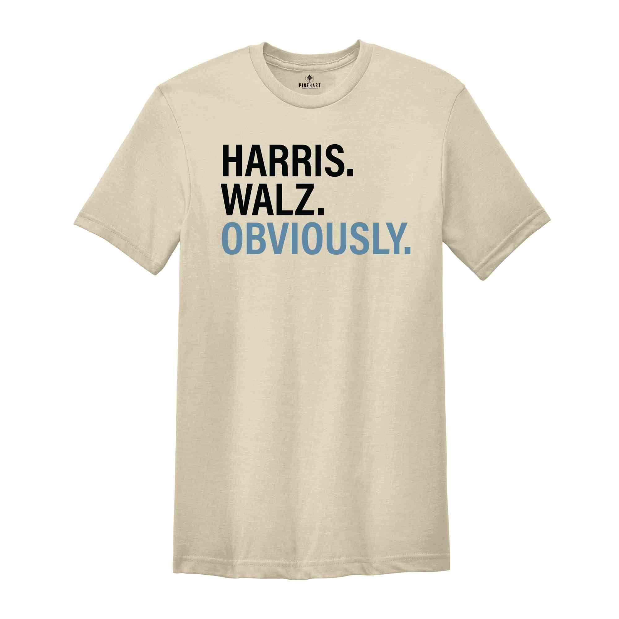 Harris Walz Obviously T-Shirt, Madam President Election 2024 Shirt, Democrat Vote Shirt, Kamala Walz Shirt