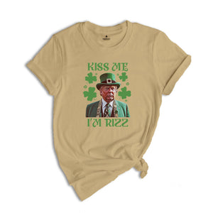 Kiss Me I'm Rizz Shirt, Funny Trump Tshirt, Funny Trump St Patrick's Day Tee, St Patrick's Day Gift, St Patrick Tshirt, Shamrock Shirt