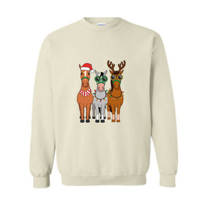 Horse Christmas Sweatshirt, Horse Lover Hoodie, Animal Christmas Shirt, Farm Animals Hoodie, Horse Christmas Hoodie, Western Christmas