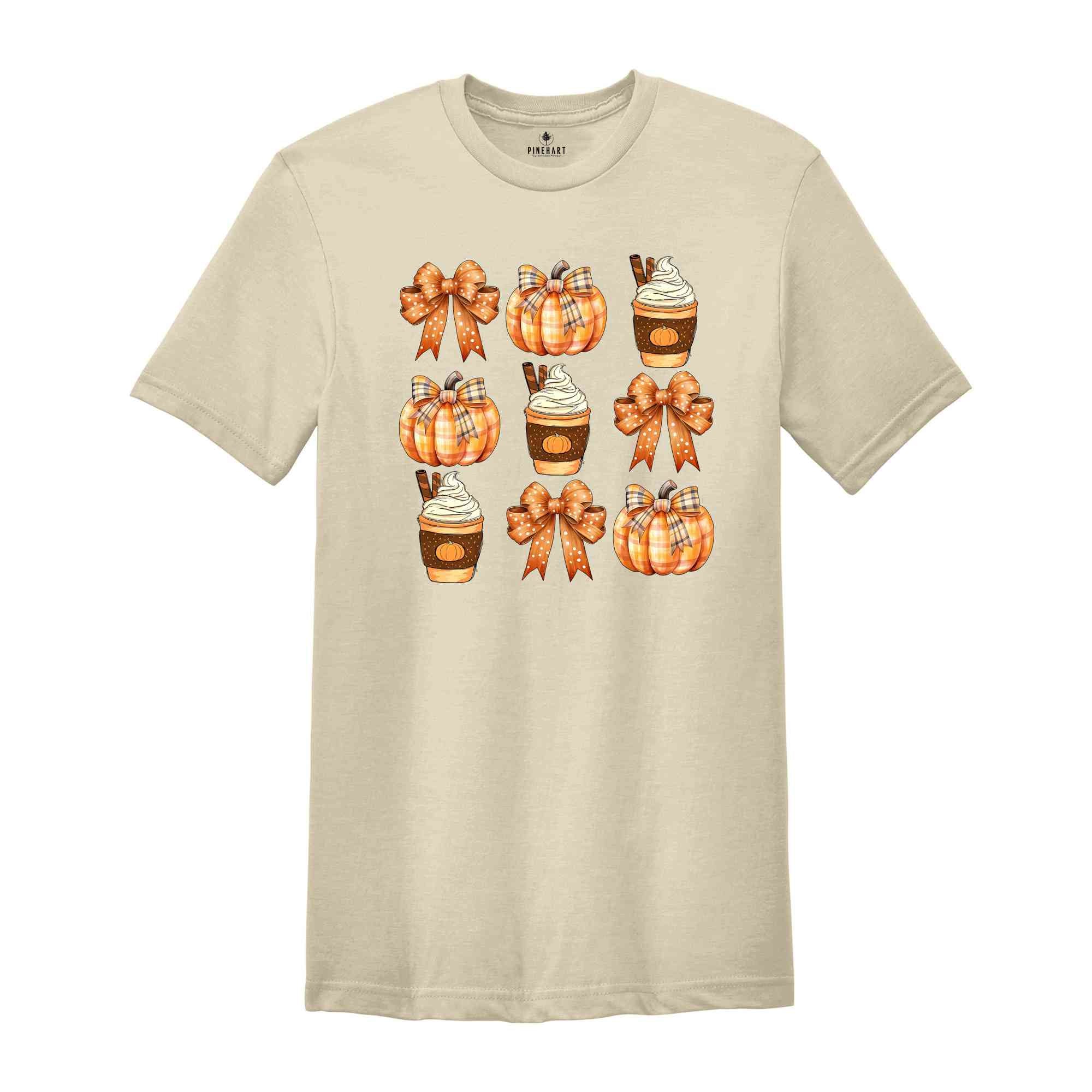 Retro Fall Pumpkin Bow Shirt, Fall Coquette Bow, Autumn Pumpkin Tee, Fall T-Shirt, Autumn Lover Shirt, Autumn Bow Shirt