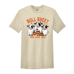 Bull Sheet Cow Lover Club Shirt, Funny Halloween Ghost Cow Shirt, Spooky Halloween Pumpkin Season Gift, Cow Lover Club Shirt