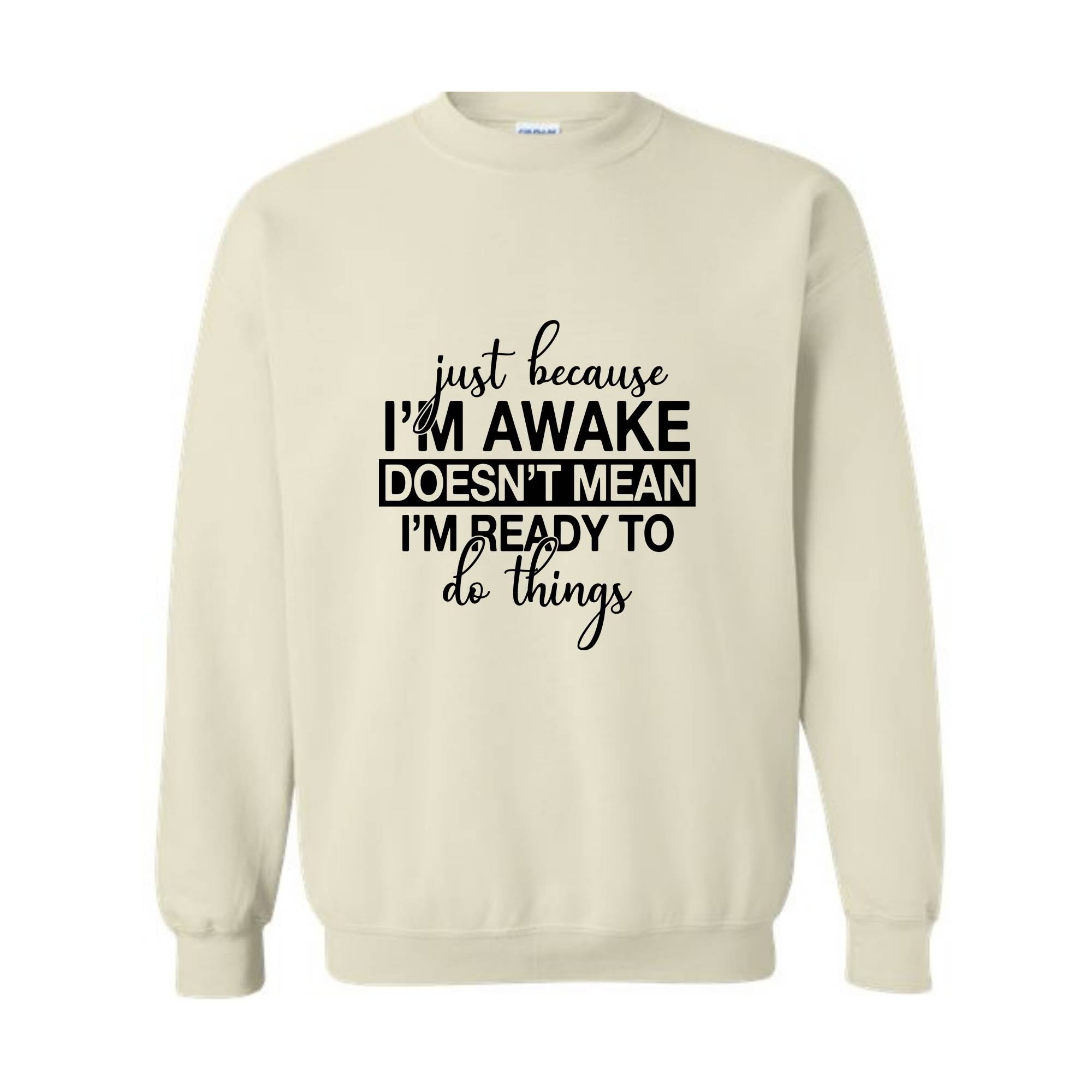 Just Beacuse I'm Awake Doesn't Mean I'm Ready Sweatshirt, Just Because I'm Awake Hoodie, Sassy Hoodie, Just Because Sweatshirt