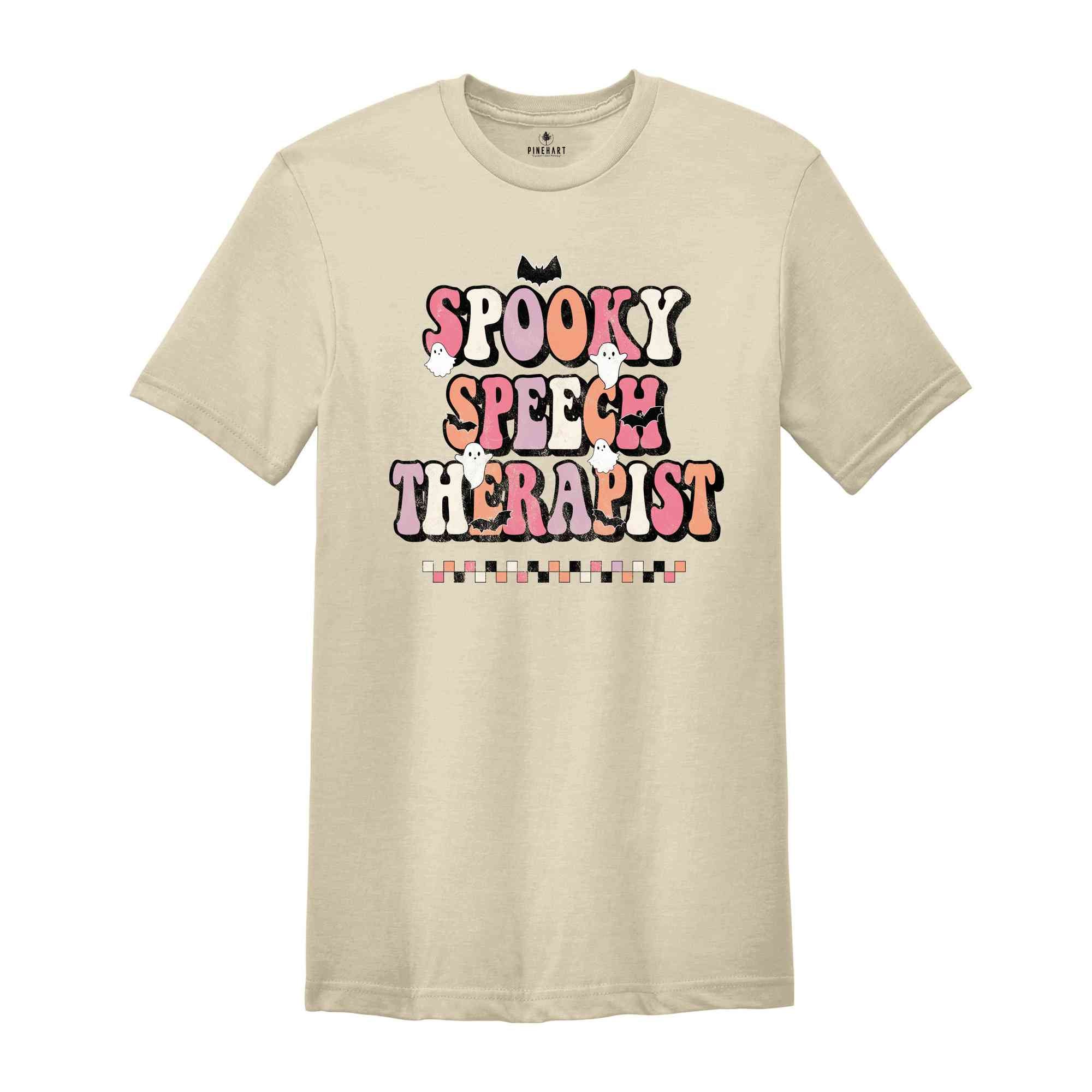 Spooky Speech Therapist Shirt, Colorful Spooky Halloween Shirt, Matching Halloween Speech Therapist Shirt