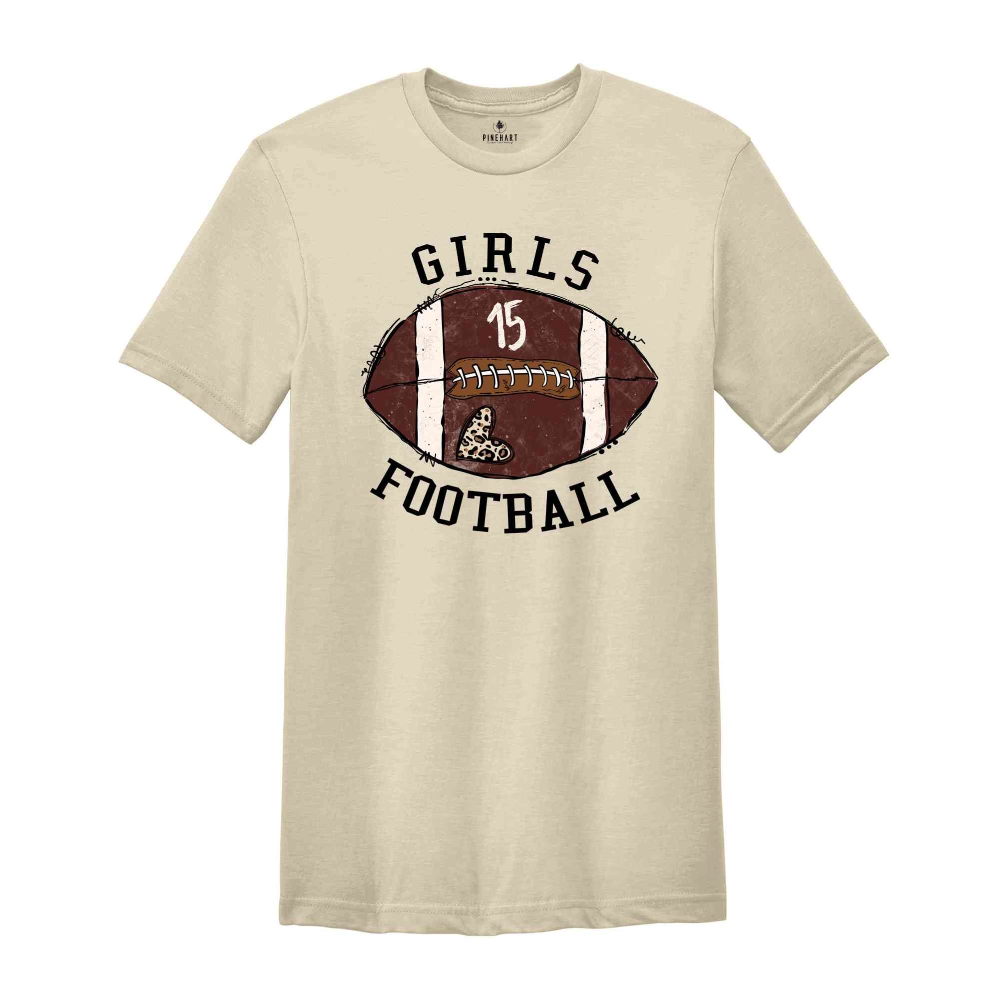 Girls Football Shirt, Football Lover Shirt, Game Day Shirt For Girls, Football Lover Gift Tee, Football Lover Girl Tee