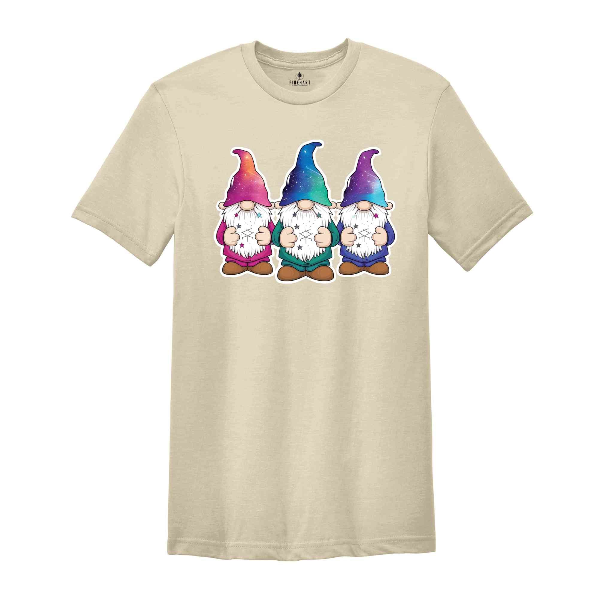 Three Cute Gnomes Shirt, Gnome Shirt, Astrology Gnomes Shirt, Crystals Shirt, Celestial Gnomes Shirt, Galaxy Gnomes Shirt