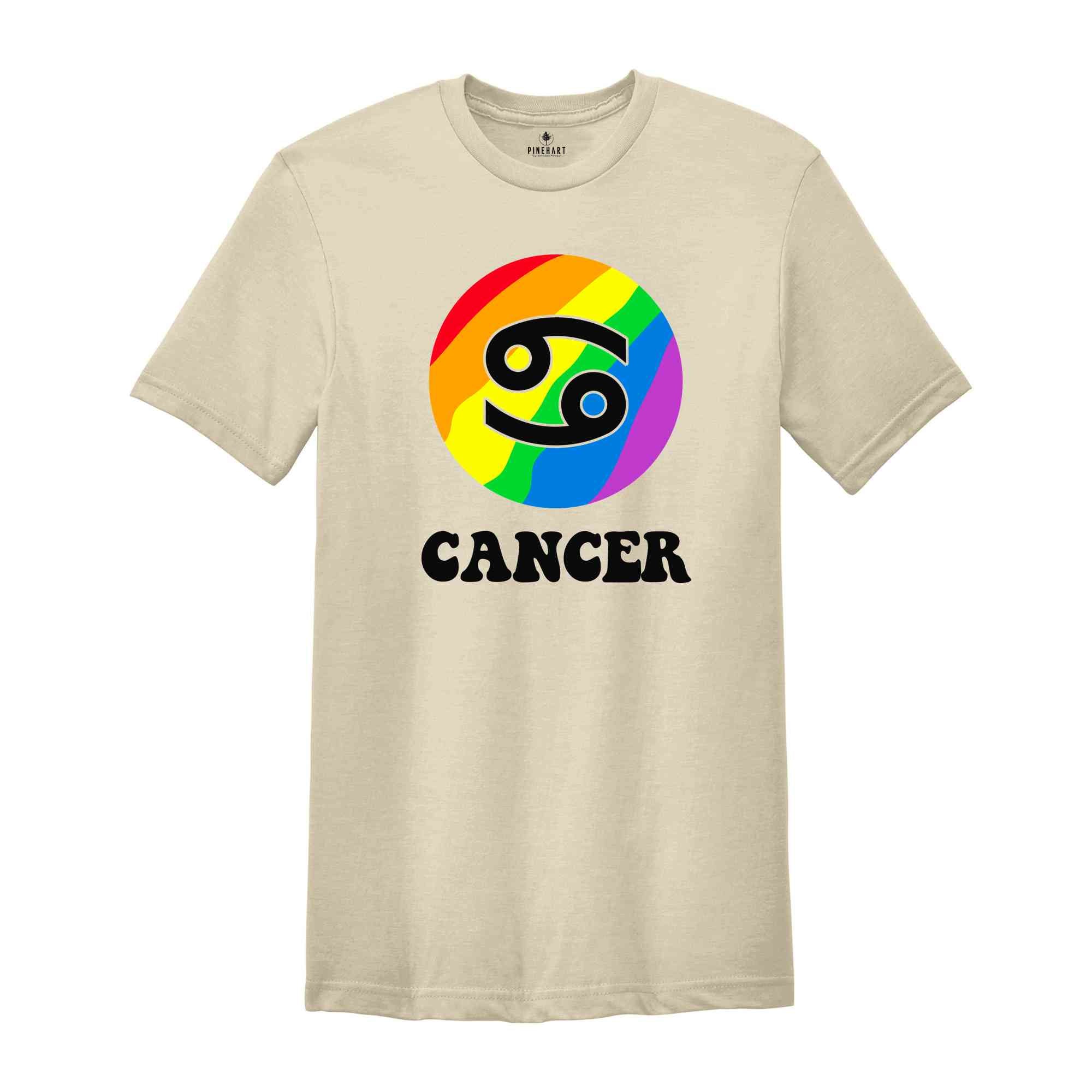 Cancer LGBT Shirt, Zodiac Sign Shirt, Cancer Birthday Shirt, LGBTQ Pride Shirt, Pride Month Shirt, Rainbow Shirt, Zodiac Tshirt