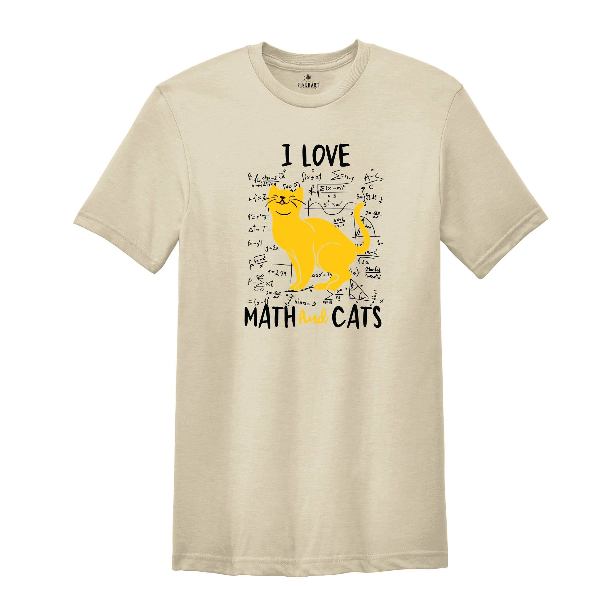 I Love Math And Cats Shirt, Math Shirt, Math Teacher Shirt, Cat Shirt, Cat Lover Gift, Math Teacher Gift